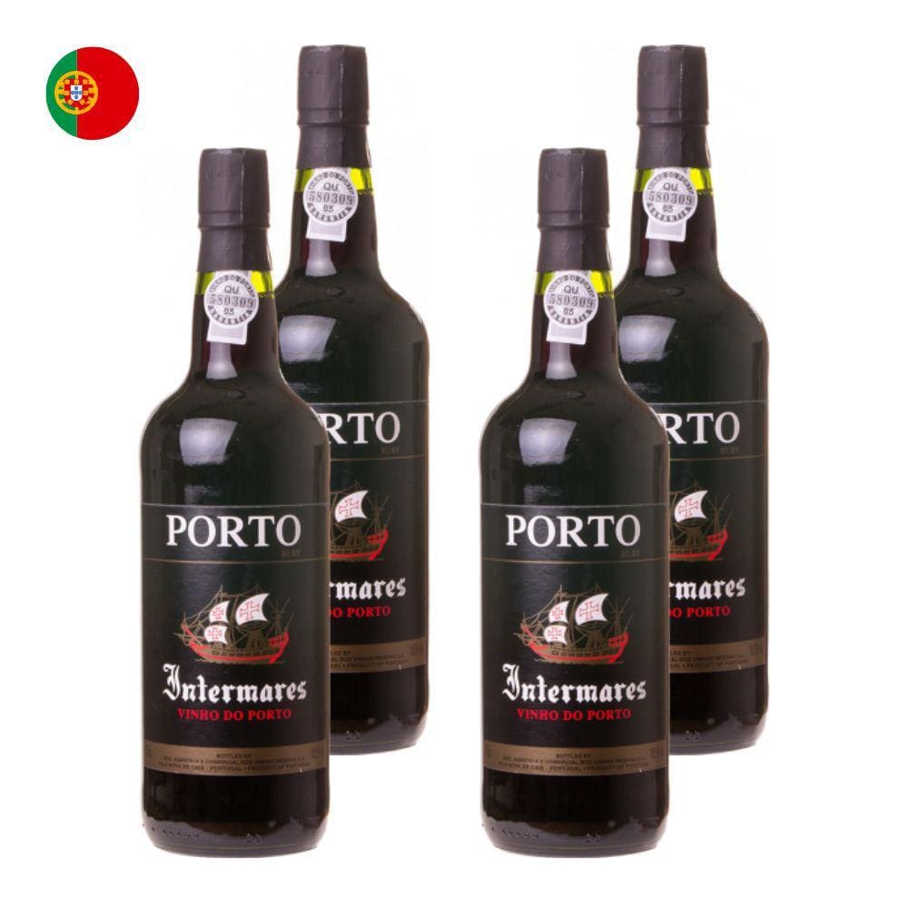 Kit 4 Vinhos Porto Intermares Ruby Tinto Portugal 750ml