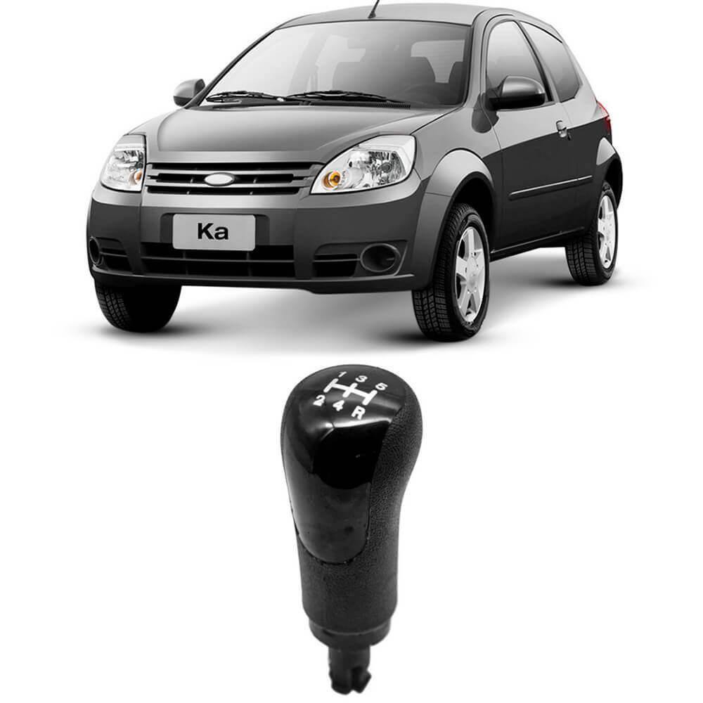 Manopla Bola Câmbio Ecosport 5 Marchas Preto Com Lente Preta