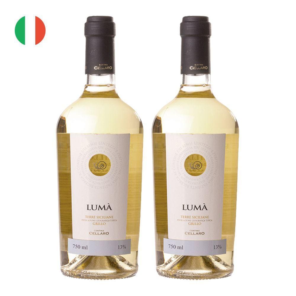 Kit 2 Vinhos Lumà Grillo IGT Branco Itália 750ml