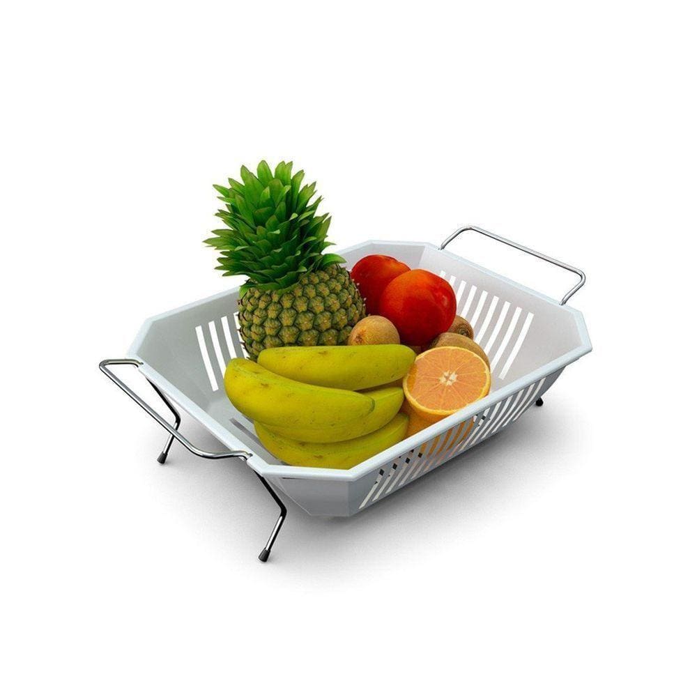 Fruteira De Mesa Com Cesta Em Plástico - Stolf Branco