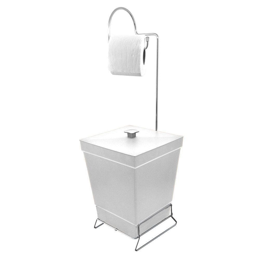 Lixeira Com Suporte De Papel Higiênico - Stolf Branco