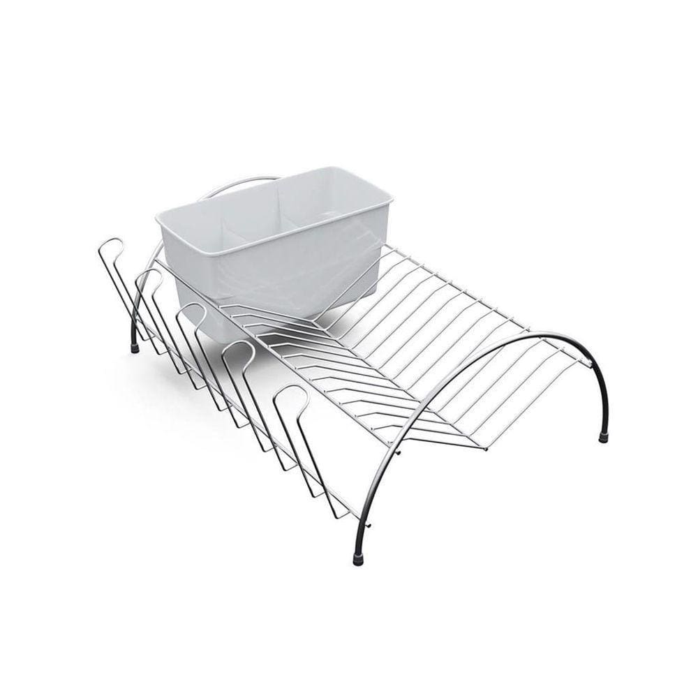 Escorredor De Louça Em Aço Com Porta Talheres - Stolf Branco