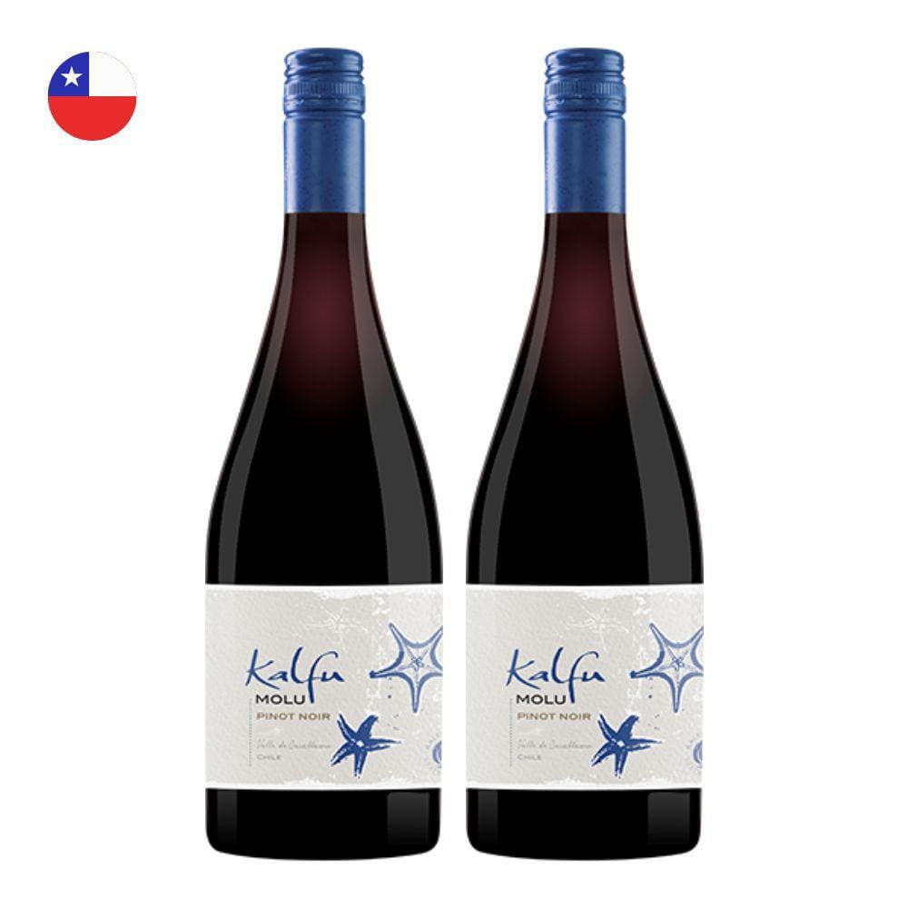 Kit 2 Vinhos Kalfu Reserva Molu Pinot Noir Tinto Chile 750ml