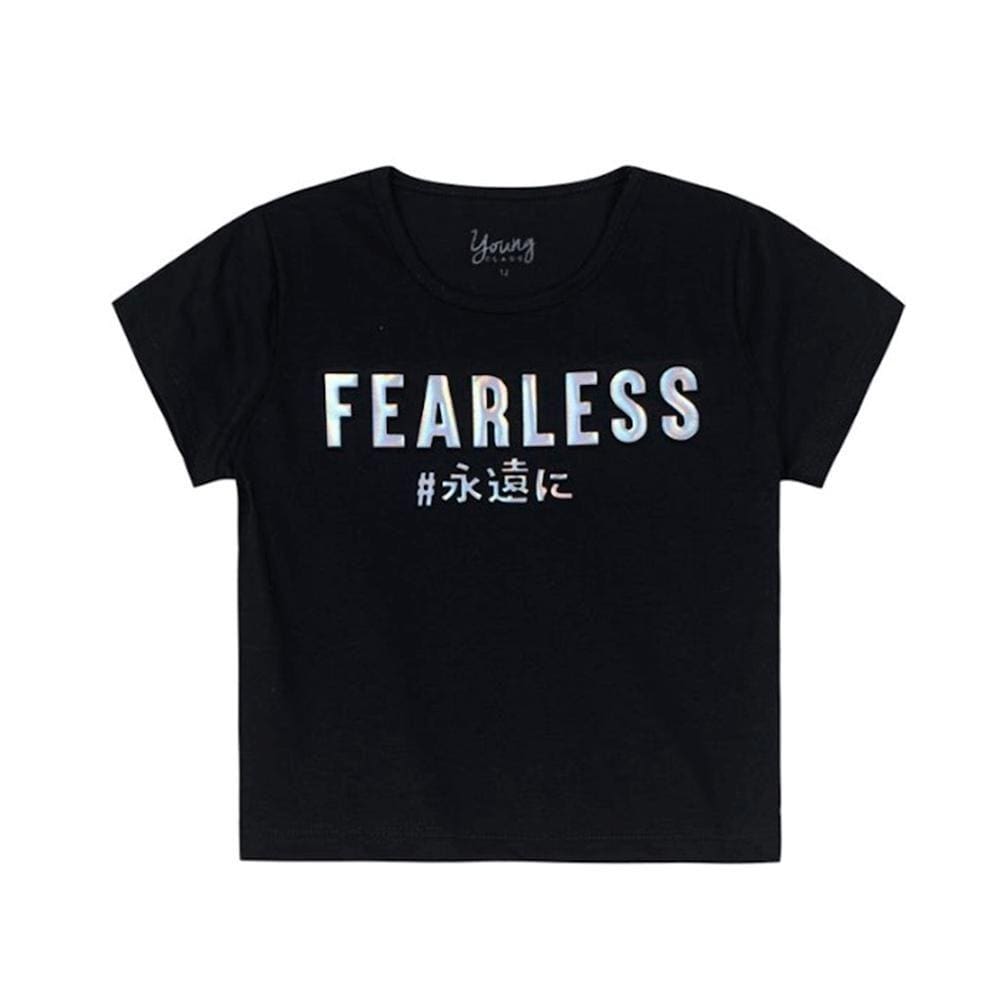 Blusa Infantil Manga Curta Cropped Fearless Young Class Ref:25568 12/18
