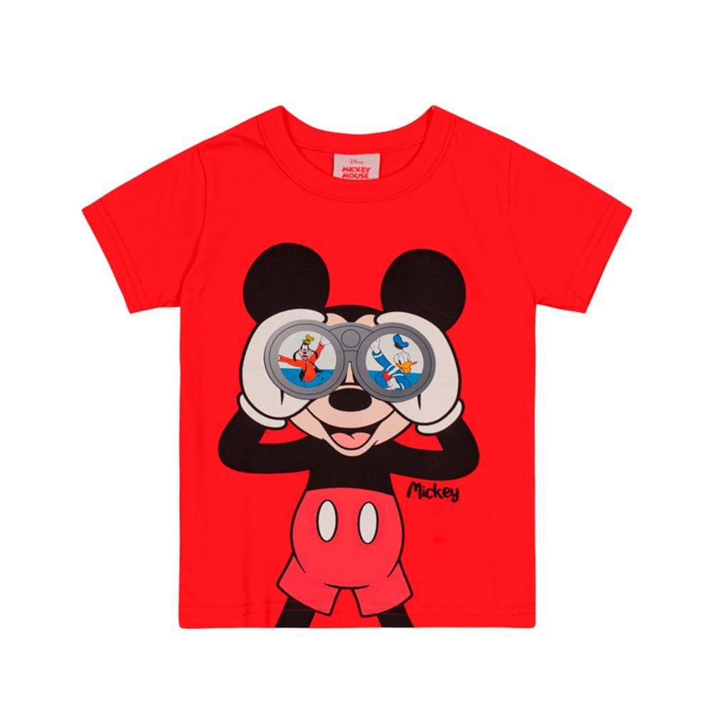 Camiseta Infantil Masculina Manga Curta Mickey Mouse Ref:25644 1/3