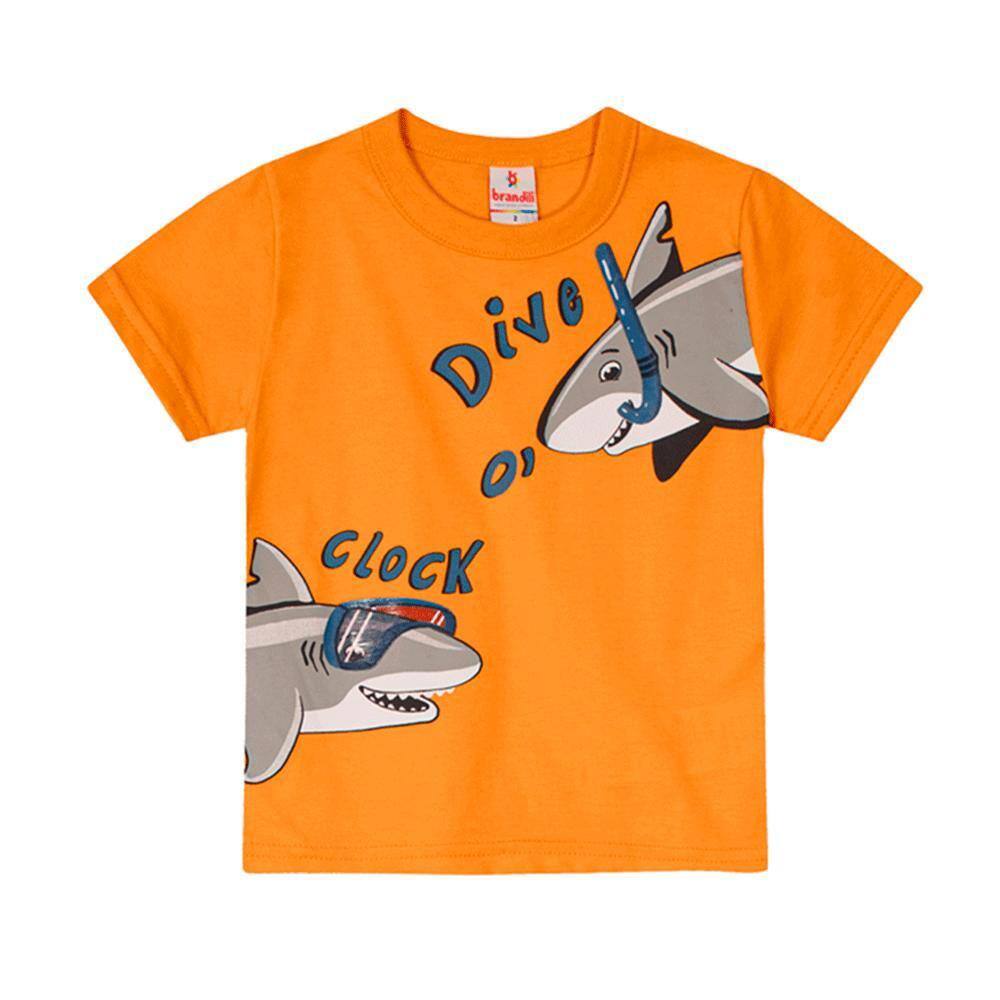Camiseta Infantil Masculina Manga Curta Tubarão Brandili Ref:25920 1/3