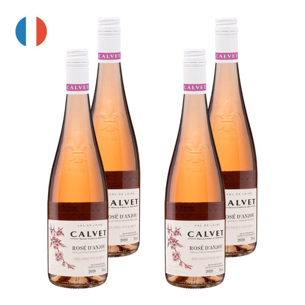 Kit 4 Vinhos Calvet Rosé D’Anjou Rosé França 750ml