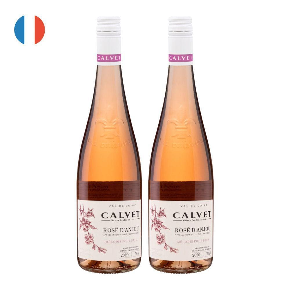 Kit 2 Vinhos Calvet Rosé D’Anjou Rosé França 750ml