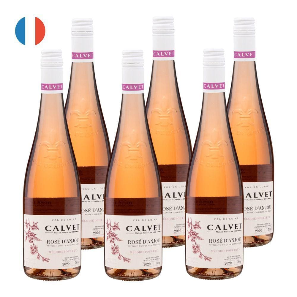 Kit 6 Vinhos Calvet Rosé D’Anjou Rosé França 750ml