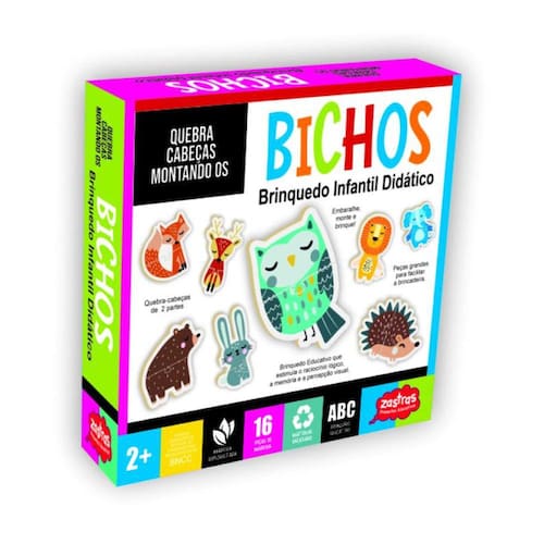 Brinquedos Educativos - JOGO DA VELHA ANIMAIS ZASTRAS - ZASTRAS