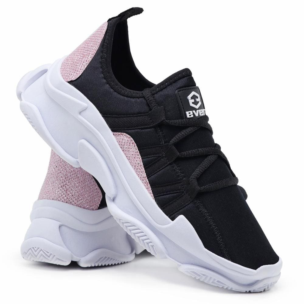 Tênis Feminino Caminhada Glitter Macio Confortável Academia