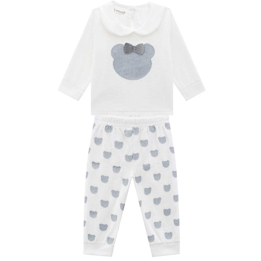 Conjunto Infantil Manga Longa Plush Estampado Feminino Mundi Ref: 54268  P/G