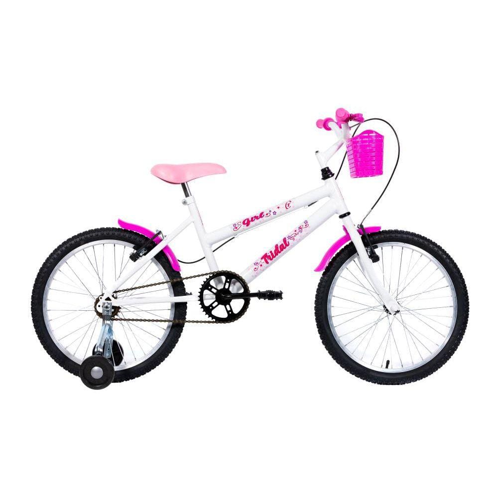 Bicicleta Aro 20 Infantil MTB Girl Com Roda Lateral - Branca