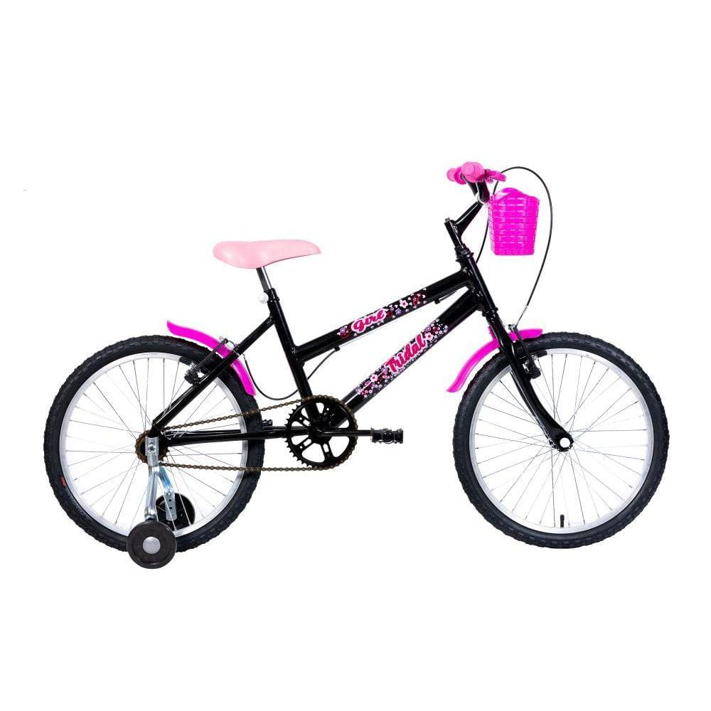 Bicicleta Aro 20 Infantil MTB Girl Com Roda Lateral - Preta