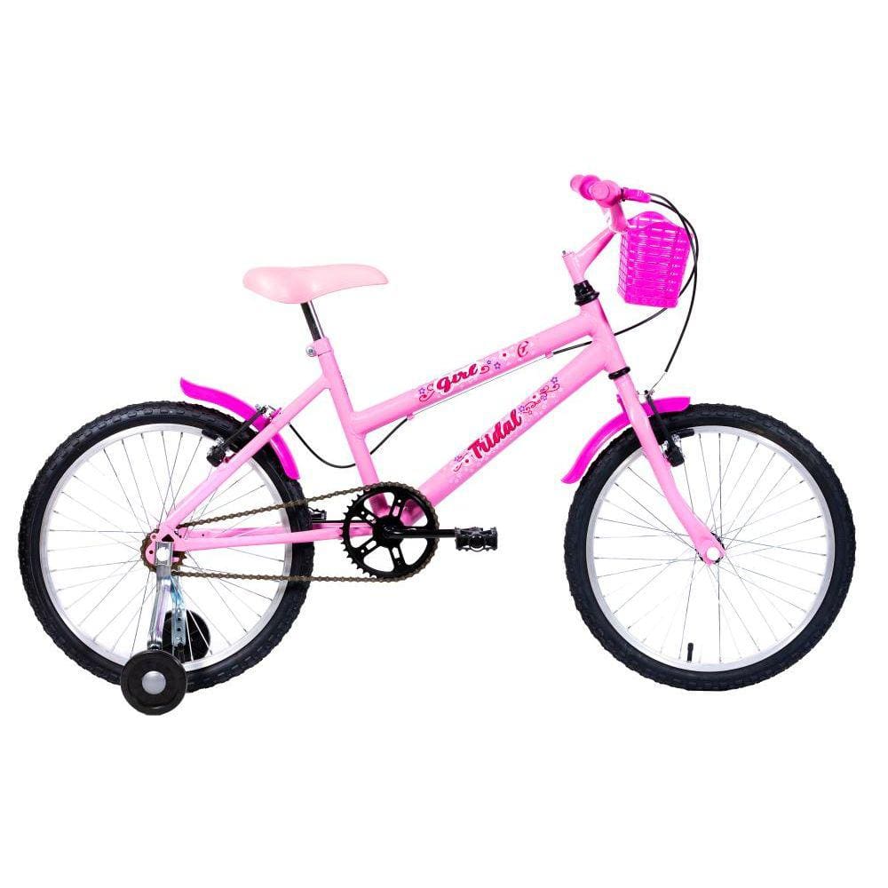 Bicicleta Aro 20 Infantil MTB Girl Com Roda Lateral - Rosa