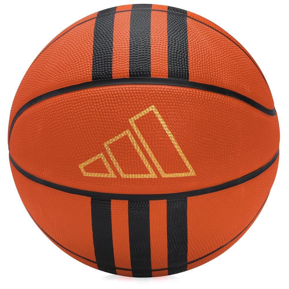 Bola de Basquete Adidas 3 Stripe Rubber X3 Tam 7 Laranja e Preta