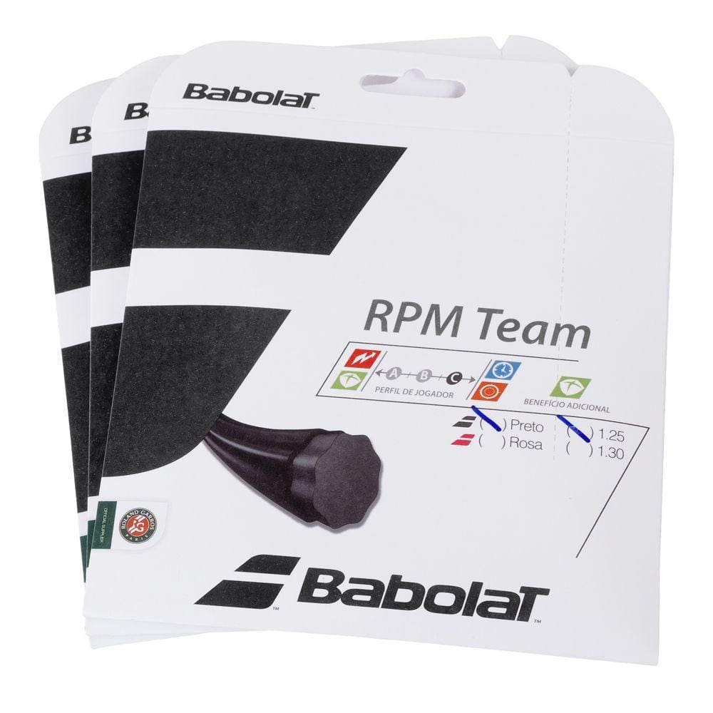 Corda Babolat RPM Team 17L 1.25mm Pack com 3 Unidades Preta