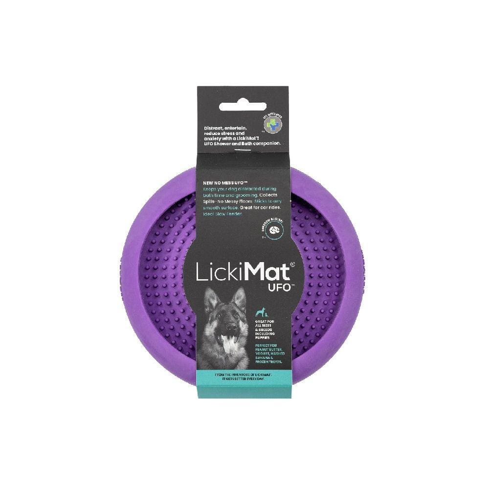 LickiMat Ufo Comedouro e Tapete de Lamber com Ventosa Roxo para Cães Pequeno / médio