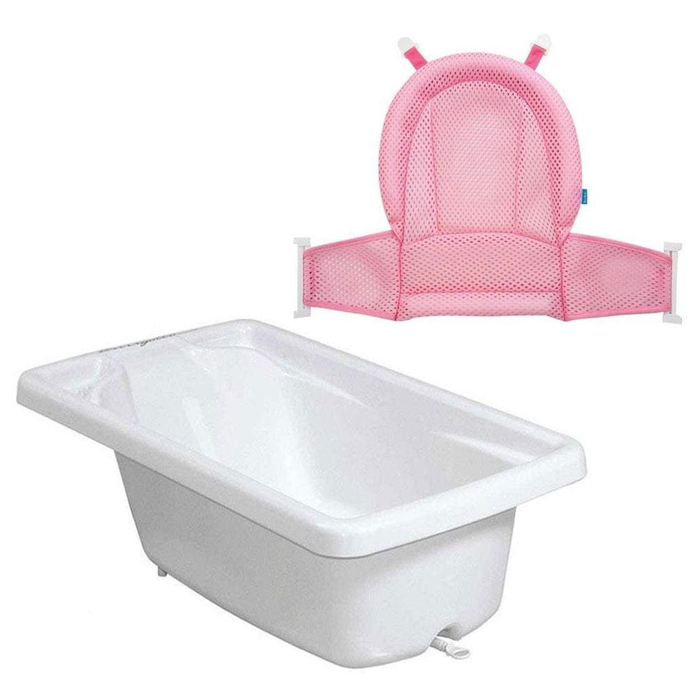 Banheira Avulsa Branco Com Rede Protetora De Banho Baby