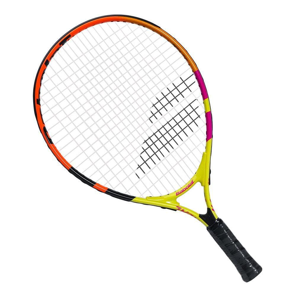 Raquete de Tênis Infantil Babolat Nadal Júnior 19 Amarela, Roxa e Laranja