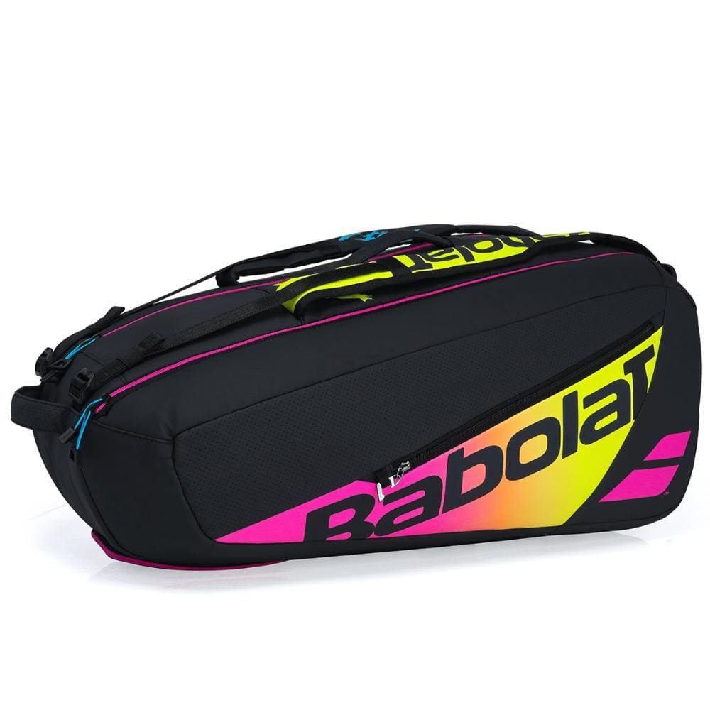 Raqueteira Babolat Pure Aero Rafa X6 Preta Amarela e Rosa