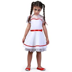 Fantasia Halloween Infantil Noviça do Mal Vestido com Véu em