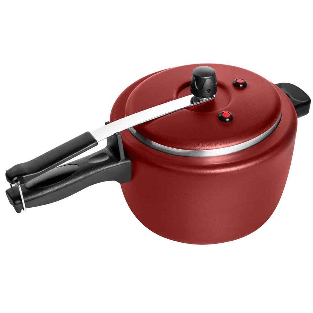 Panela De Pressão Antiaderente 4,5 Litros Tulipa Masterflon Vermelho Patolux