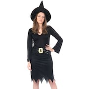 Fantasia Bruxa Adulta Halloween Feminina Vestido Curto Luxo - 7 Artes BrinQ  Fantasias