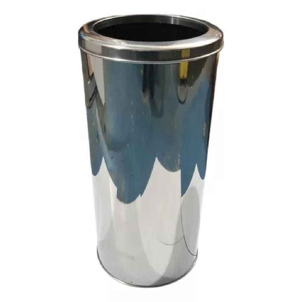 Lixeira De Inox 31 Litros Tampa Aro Para Escritórios 24X70