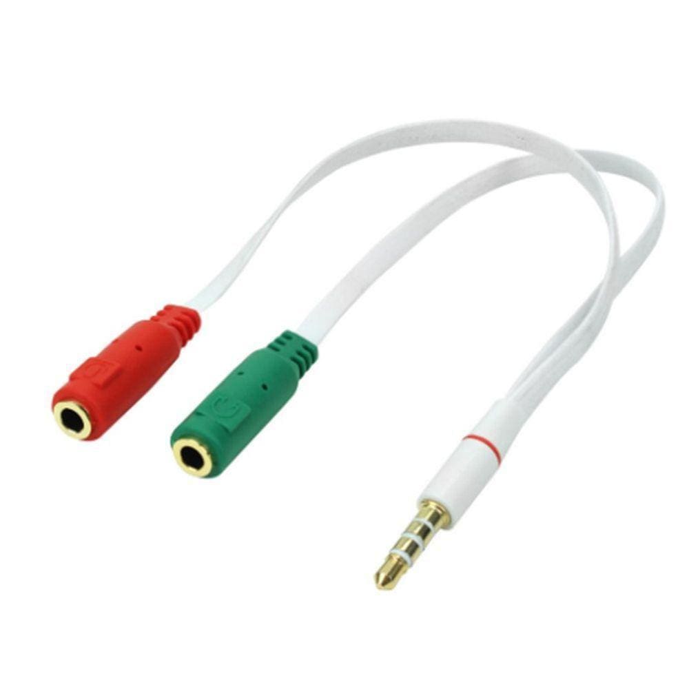 Cabo P3 Macho X 2 P2 Fêmea 20Cm Para Fones Headset