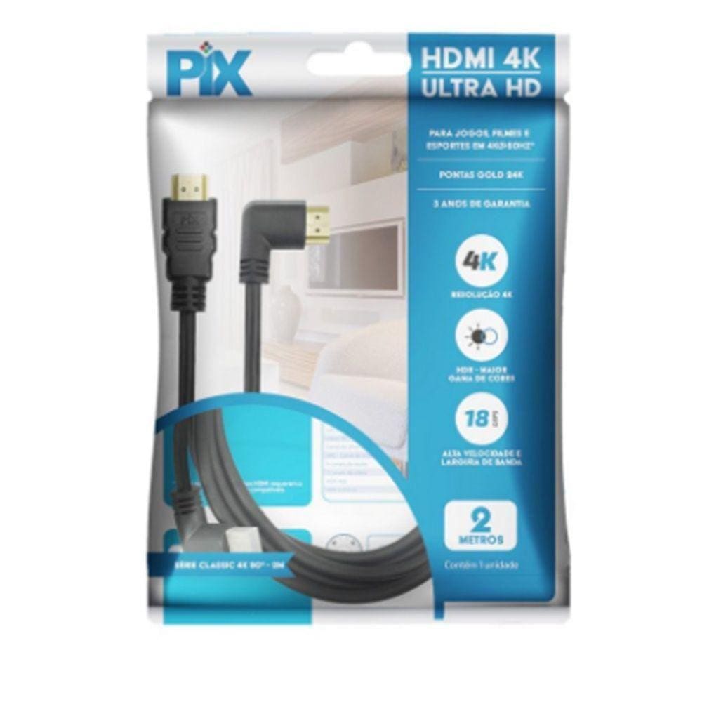 Cabo Hdmi Gold 90 Graus: Conexão Flexível