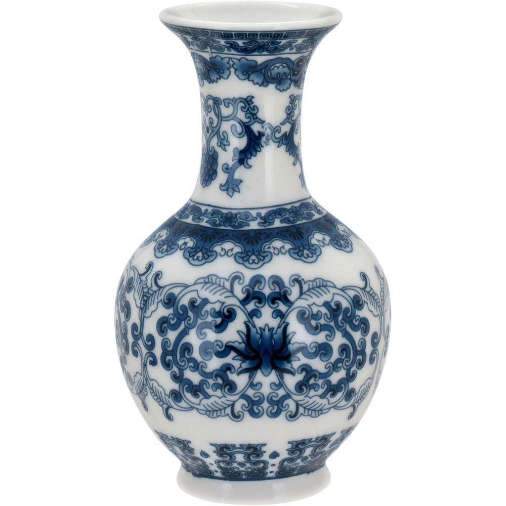 Vaso 14x8x8cm Cerâmica Azul