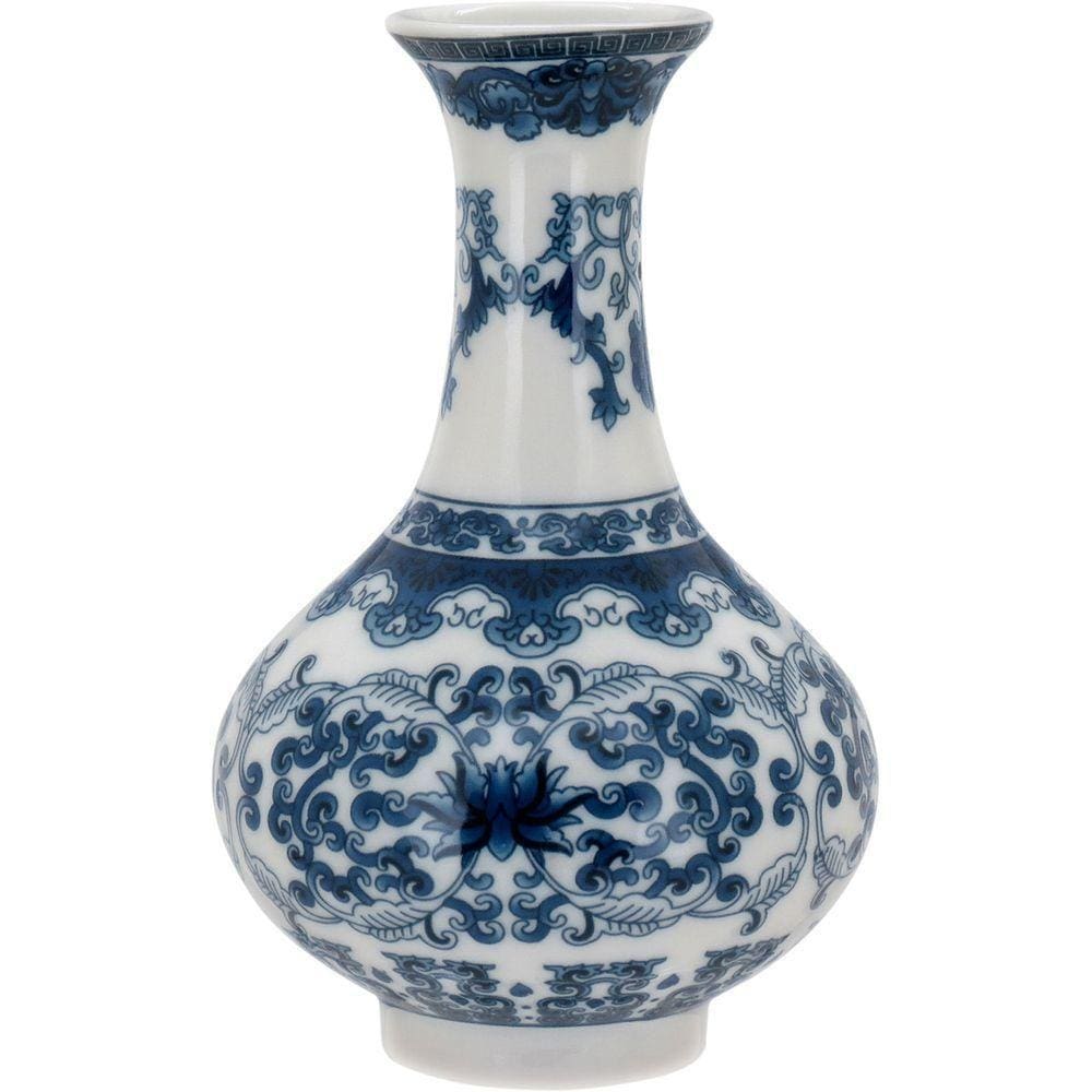 Vaso 13x8x8cm Cerâmica Azul