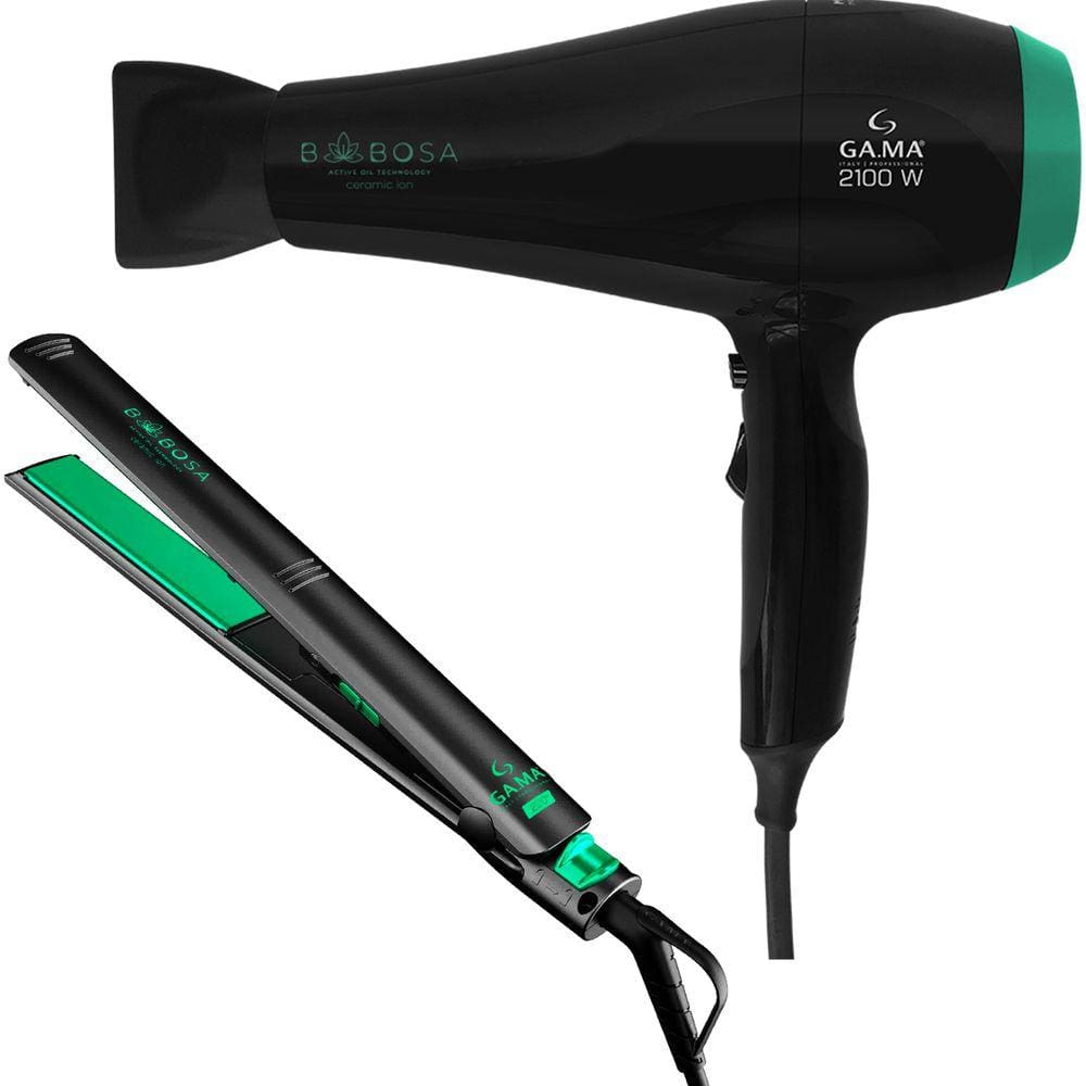 Kit Gama Babosa Ceramic Ion - Secador 2100W 220V + Prancha Elegance 220°C Biv