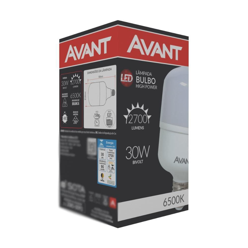 Lampada Led Bulbo HP 30W Branca Avant 10 unidades