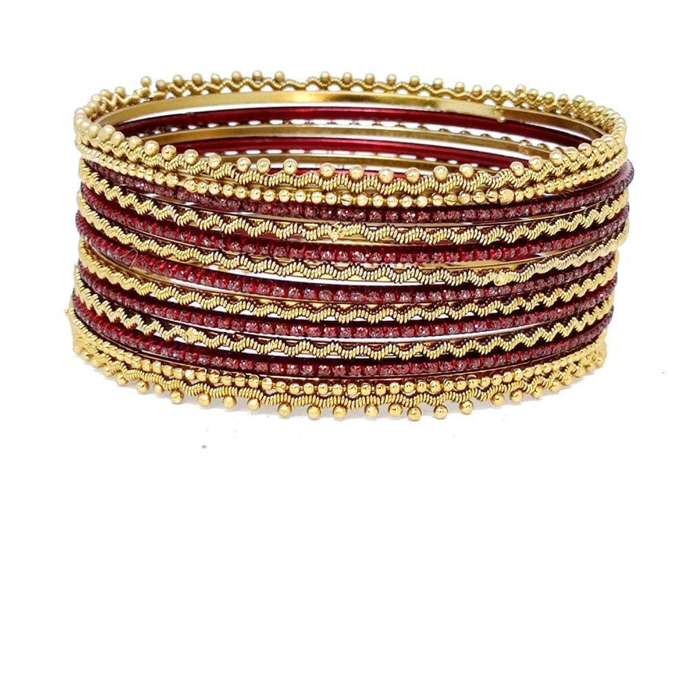 Conjunto de Pulseiras Indiana Dourada 10 Argolas