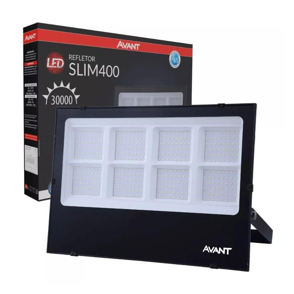 Refletor Avant Led Slim 400w Preto Bivolt