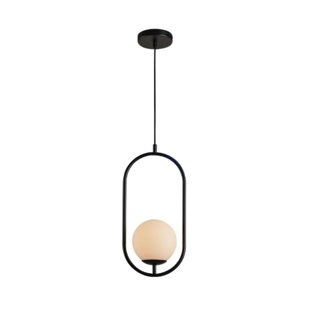 Lustre Pendente Avant Perola Arco 1xG45 Preto Fosco