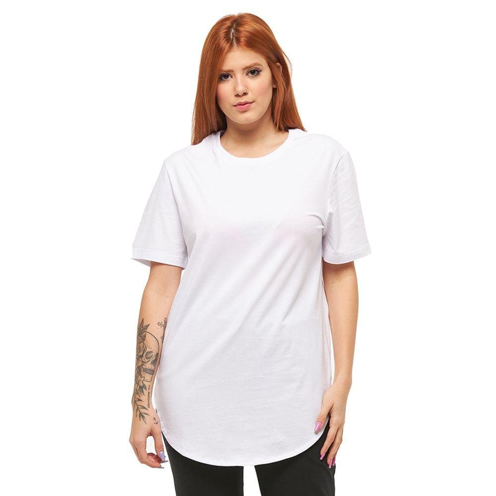 Camiseta Plus Size Longline Feminina Oversized Manga Curta