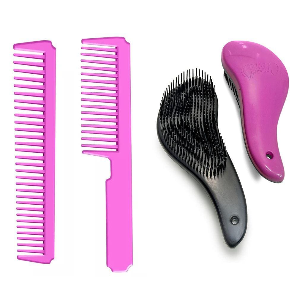 Kit Mágico Escova Mágica Desembaraçar Cabelo E Pentes
