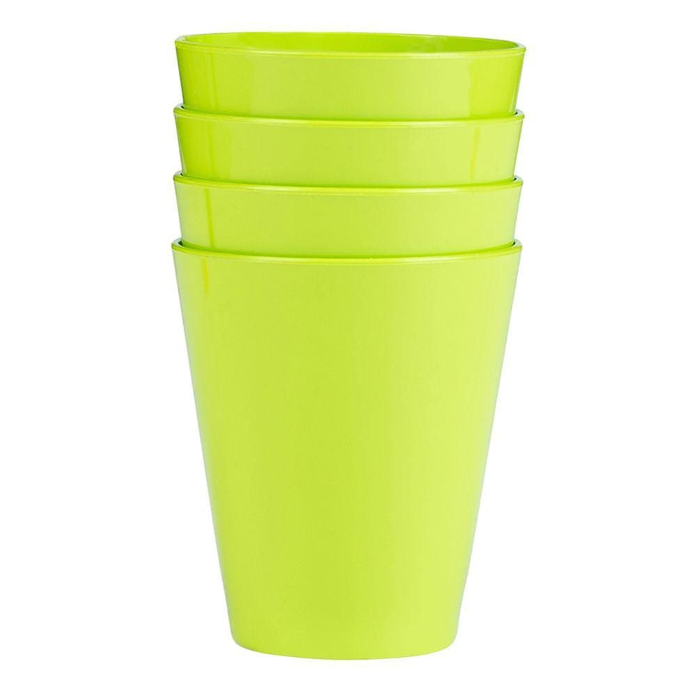 Conjunto de Copos Fresc 350ml 4 Peças Verde em Polipropileno Linha Tropical VEM