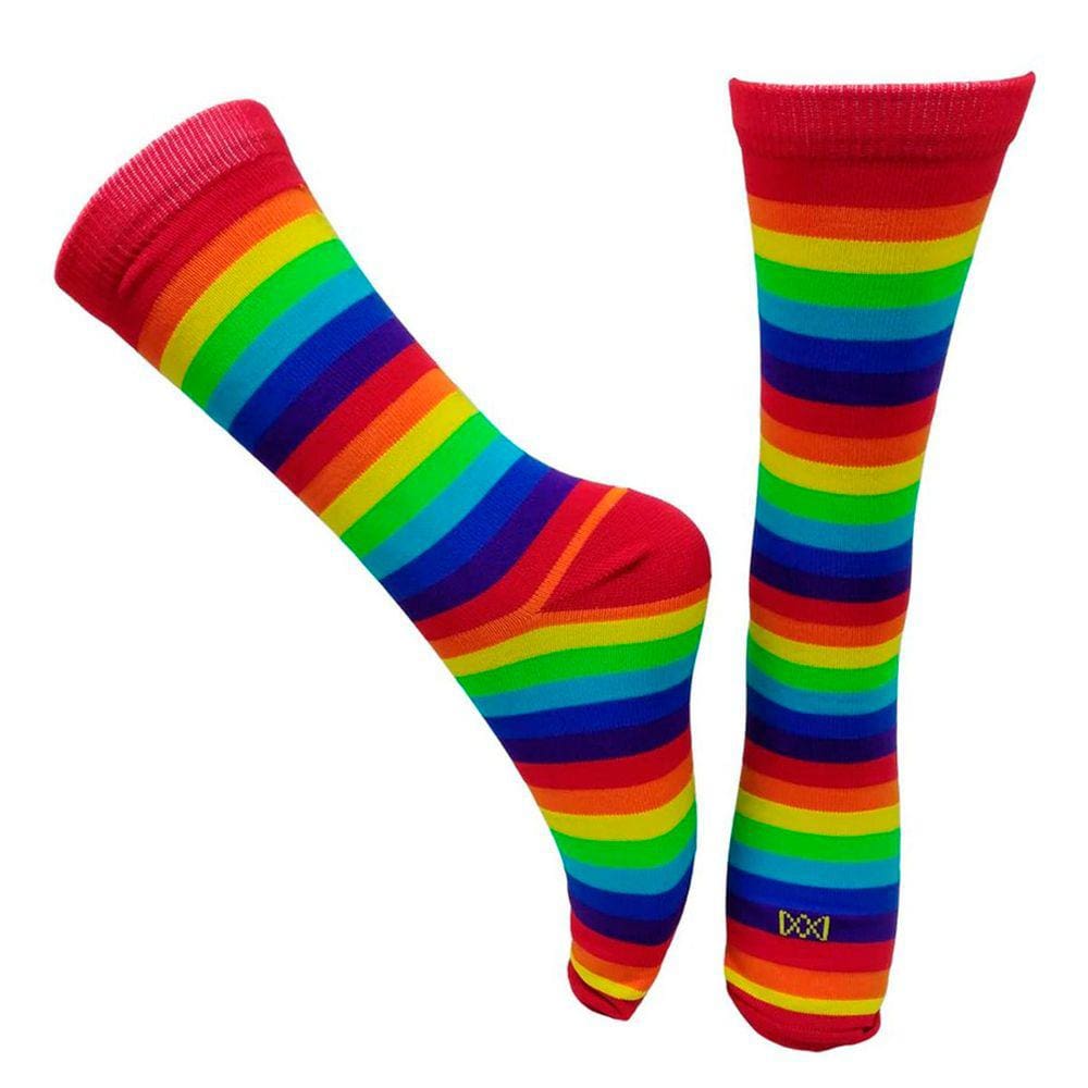 Meia Cano Médio Arco Iris Em Poliamida Meias E Meias