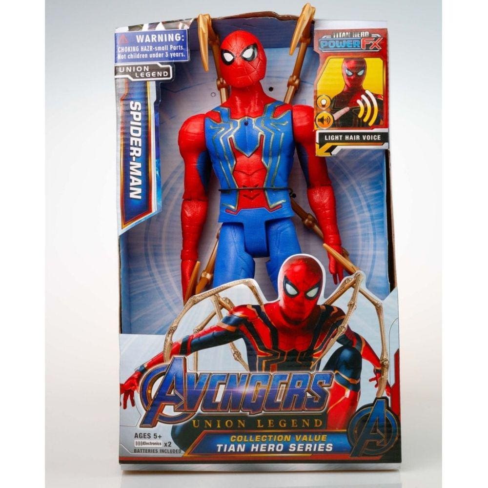 Homem Aranha Articulado Musical 30cm Vingadores Marvel Garra