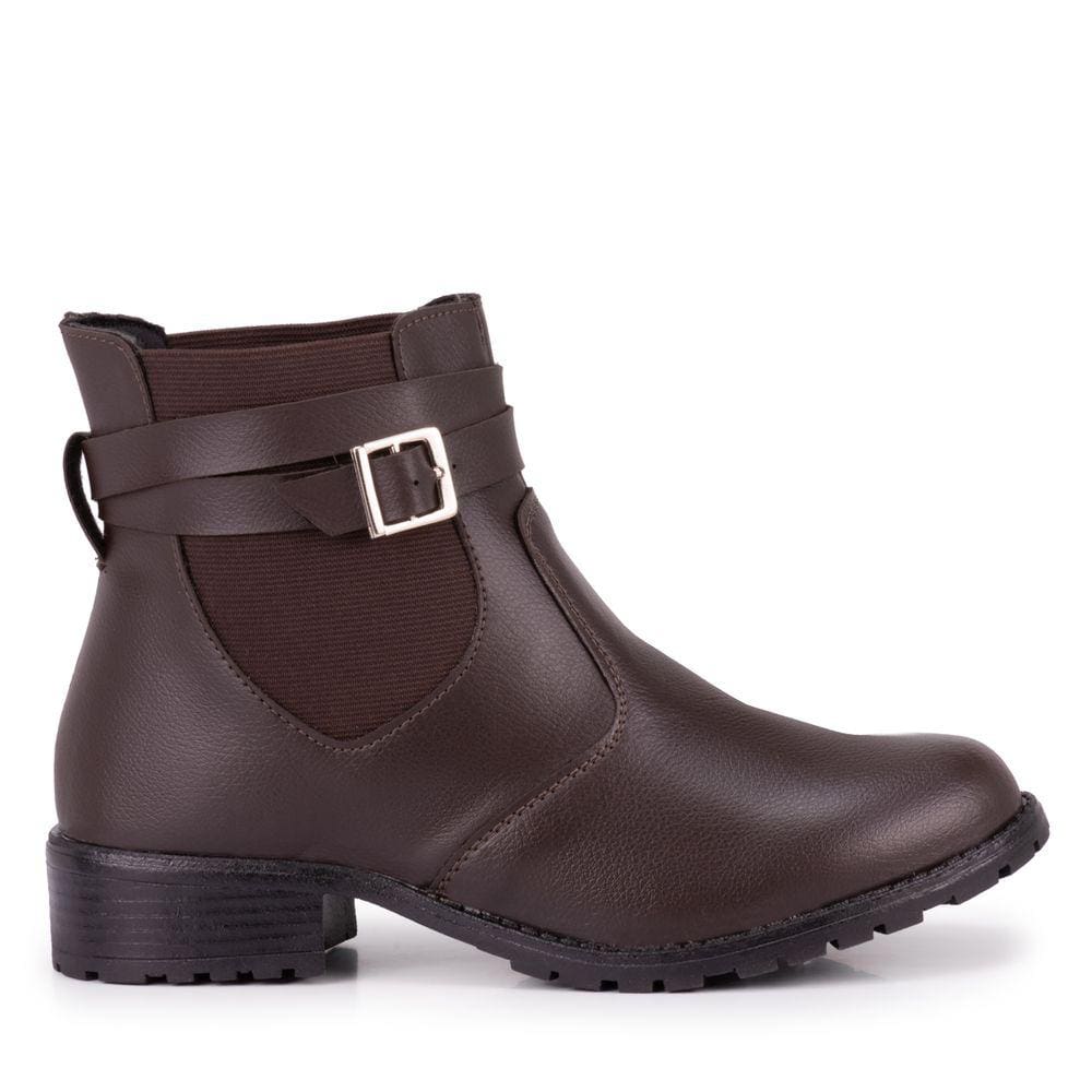 Coturno Feminino Bota Salto Montaria Marrom Adventure Shoes