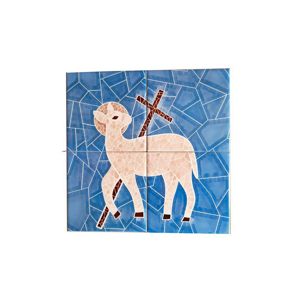 Mosaico Decorativo em Azulejos para Capelas e Templos 40 x 40 cm
