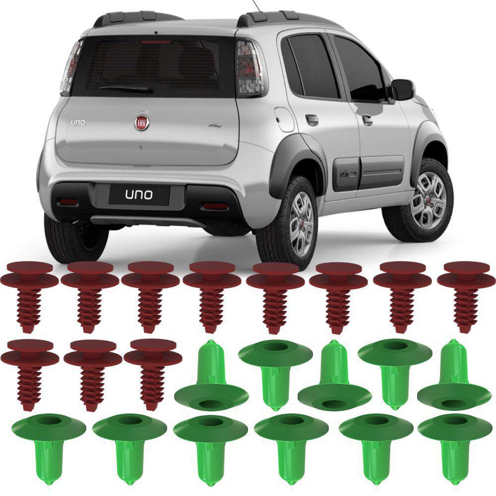 Kit Grampos Presilhas Buchas Para Friso Lateral Porta Dianteira Uno Way 2011 até 2018 2019 2020 2021