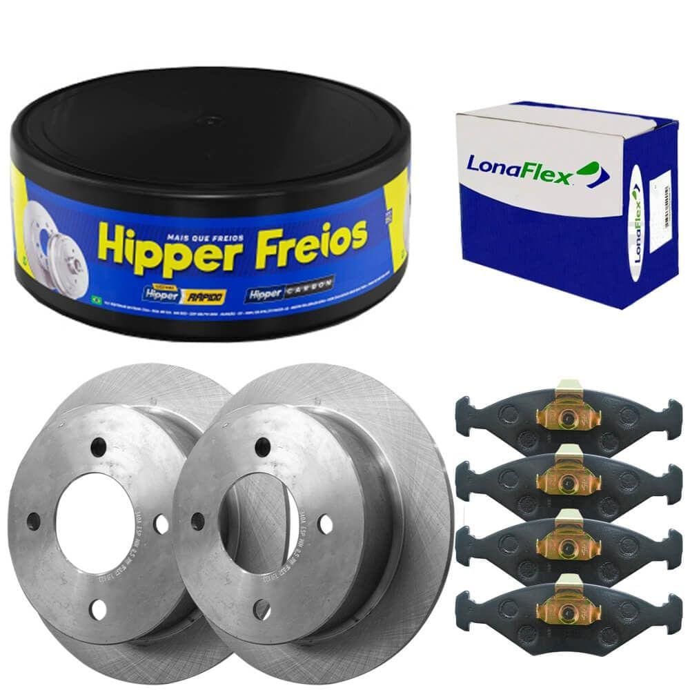 Kit Pastilha Disco Uno Way 1.0 2011 A 2018 Dianteiro Sólido