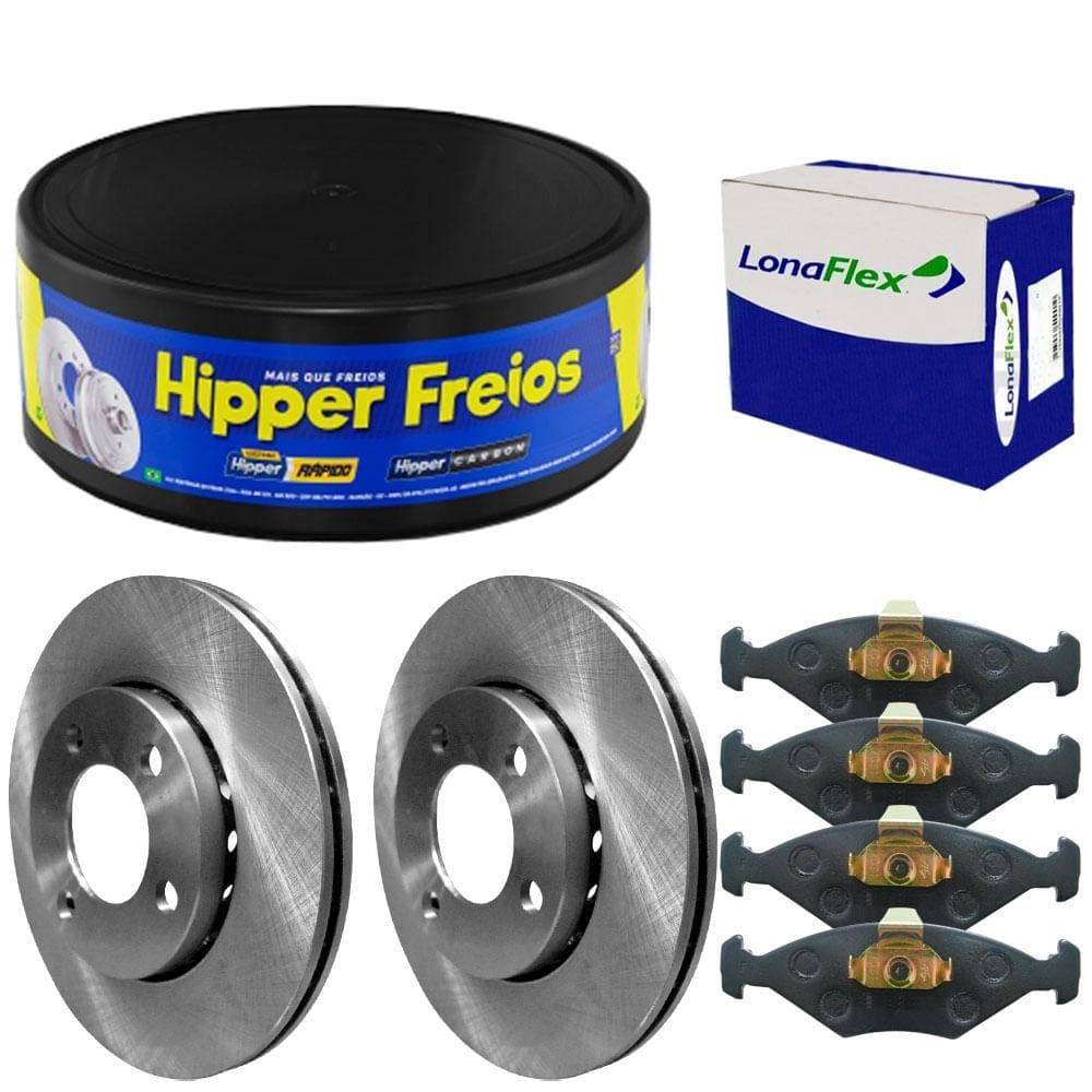 Kit Pastilha Disco Freio Saveiro G6 2014 A 2016 Diant Vent