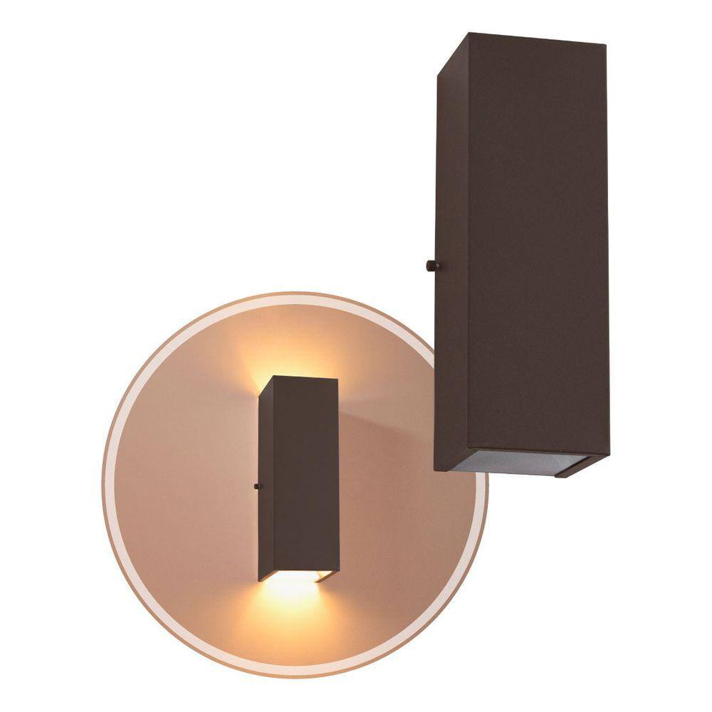Arandela 2 Focos Fachos Grande 30cm Alumínio Marrom St2771