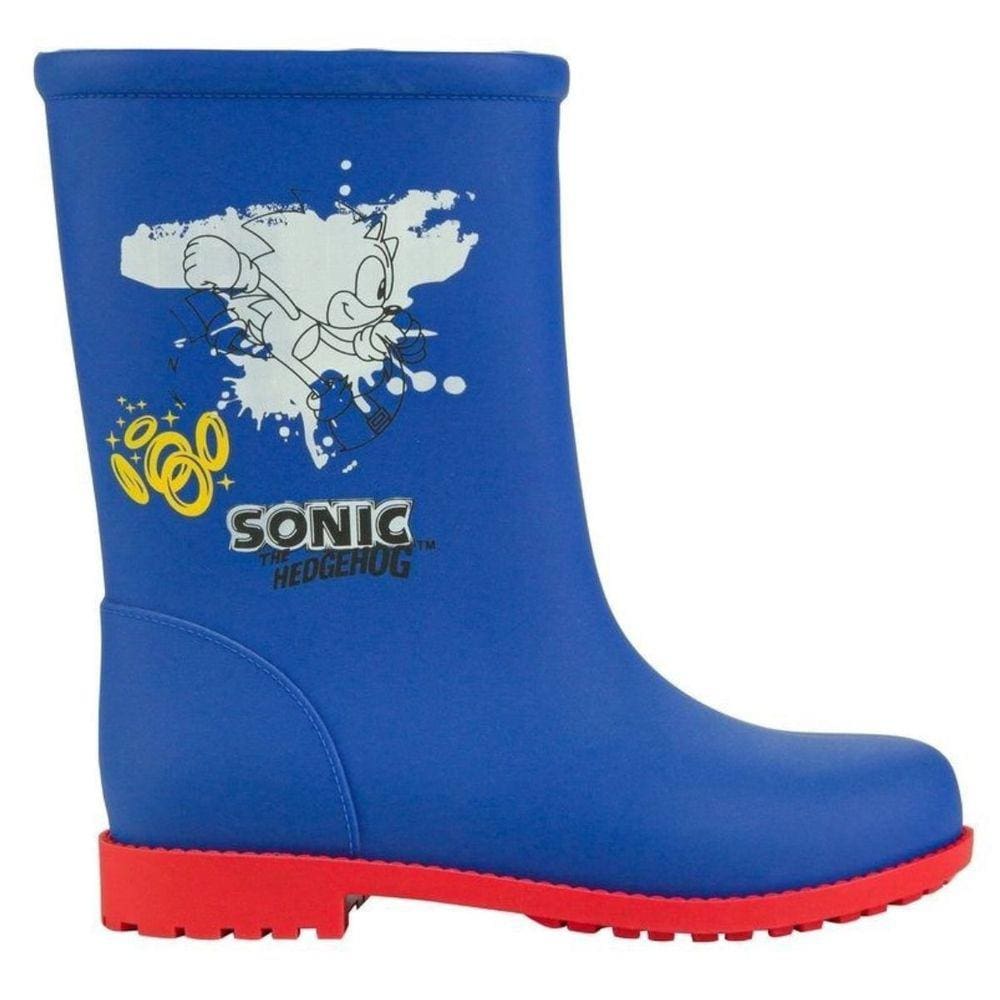 Bota Galocha Infantil Menino Borracha Palmilha Personalizada Sonic Grendene Kids 22906